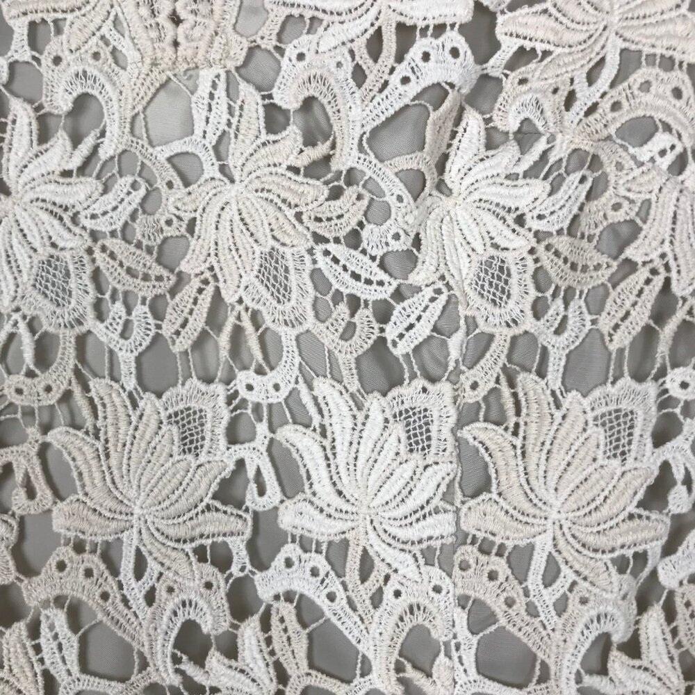 Ann Taylor  Lace V-neck Sleeveless Dress Ivory & Cream Size 2  NWT - Picture 6 of 13